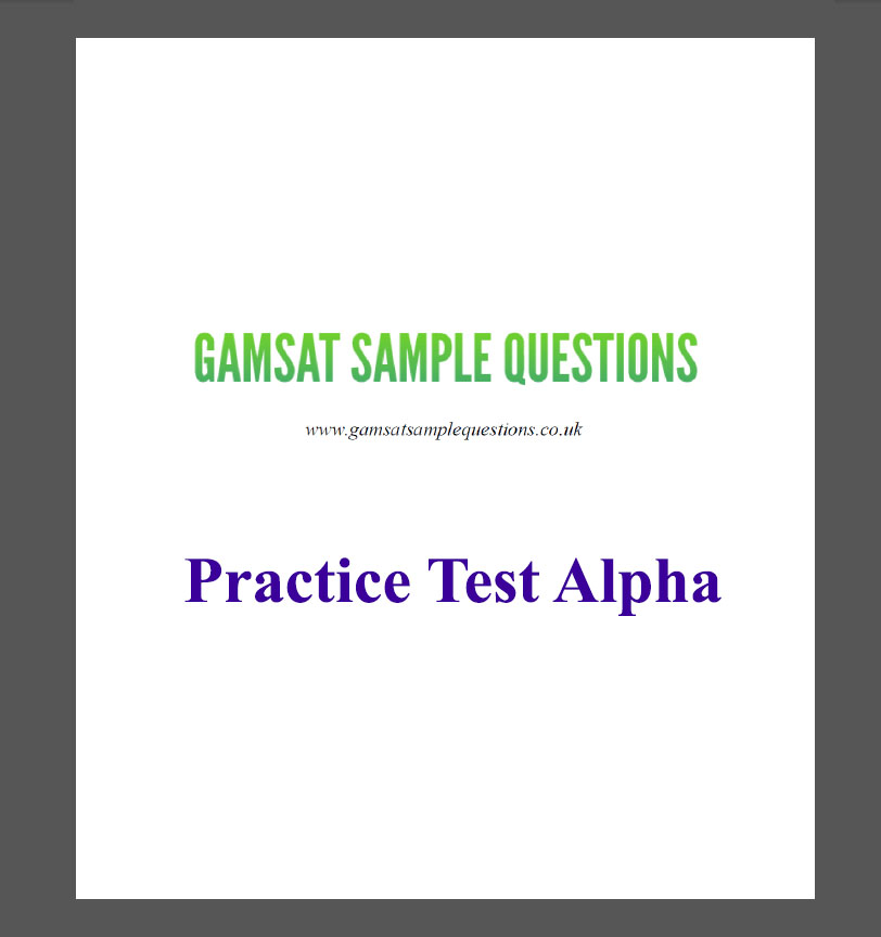 GAMSAT Section 1 Practice Test Alpha 